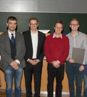 Die sechs Absolventen mit den Studiengangsverantwortlichen der Universitäten Luxemburg, Lothringen und Saarland